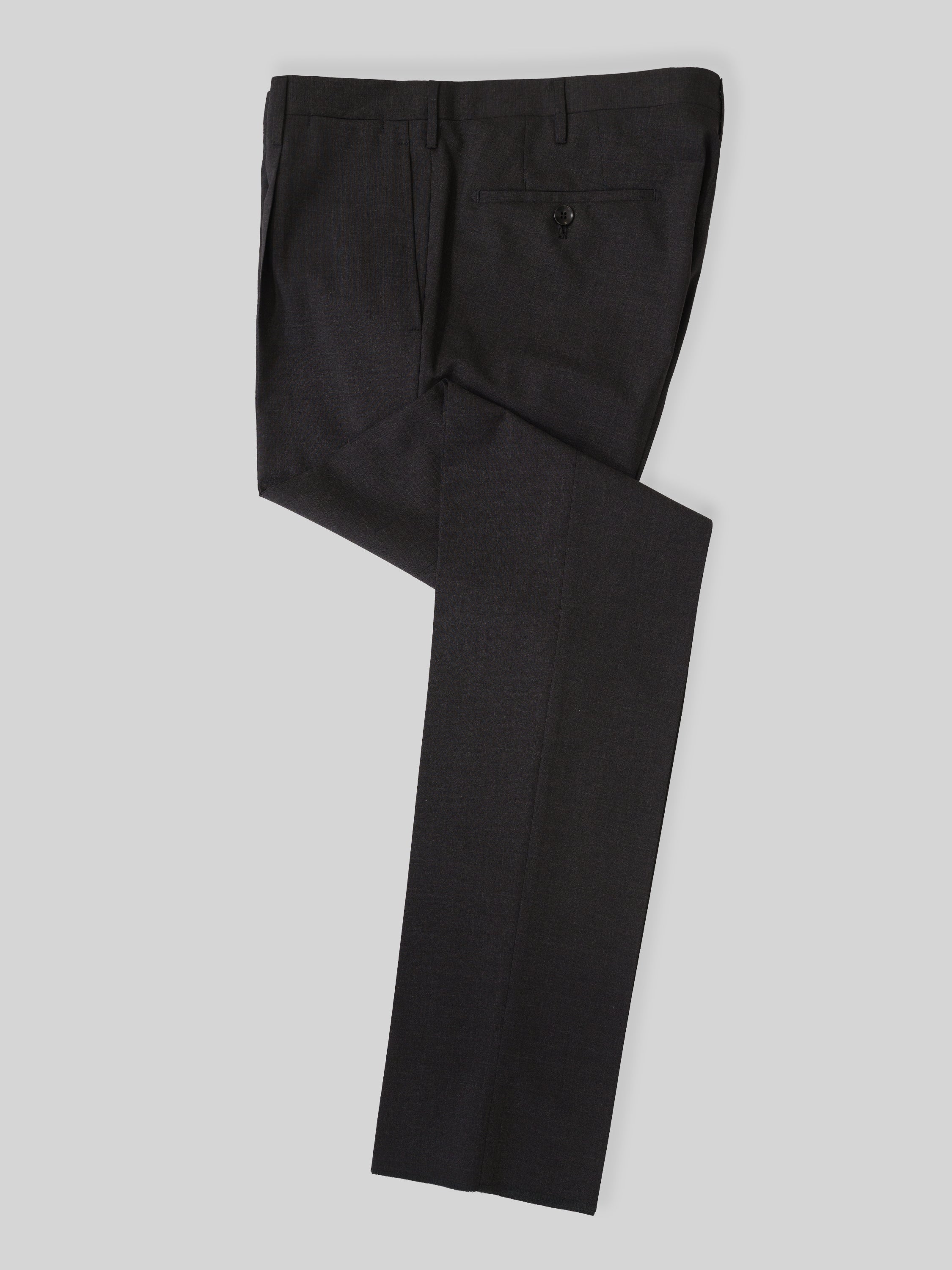 Dark grey elastic wool slim fit trousers SUMMER